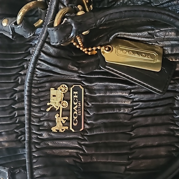 COACH black leather bag - Picture 2 of 4